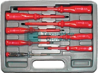 Набор отверток FIT 56127изолированные CrV, 1000 В, в чемод., набор 7 шт.+1 шт. индикаторная