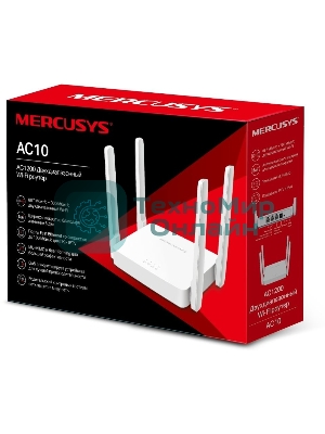 Роутер беспроводной Mercusys AC10 AC1200 10/100BASE-TX белый