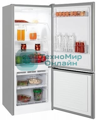 Холодильник Nordfrost NRB 121 S серый двухкамерный 170/70л морозилка снизу, капельная система