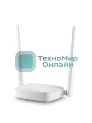 Сетевое оборудование Tenda N301 маршрутизатор 802.11n, до300Мбит/с, 2T2R, LAN: 3х10/100Мбит/с, WAN: 1х10/100Мбит/c, 2 внешние антенны 5дБи