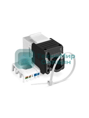 Модуль-вставка Keystone Jack RJ-45 ExeGate KJ-8P8C-U-C5e-180-TL (Кат.5e, неэкранированная, 180 градусов, IDC Toolless (без инструмента))