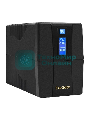 Источник бесперебойного питания ExeGate EX292775RUS Power Smart ULB-800.LCD.AVR.4C13 800VA/480W, LCD, AVR, 4*C13, металлический корпус, черный