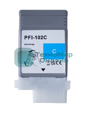 Картридж струйный Sakura 0896B001 (PFI-102C) для Canon, голубой, 130 мл.