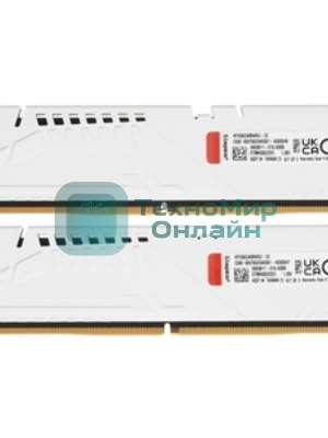 Оперативная память Kingston Fury Beast, DDR5, 32Gb (1x32Gb), 5600MHz, CL36, DIMM, с радиаторами, белый