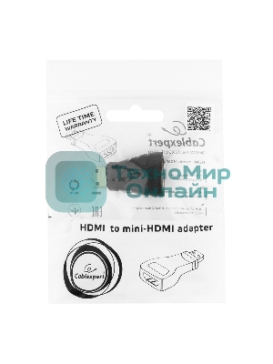 Переходник Gembird Переходник HDMI-miniHDMI 19F/19M, золотые разъемы, пакет