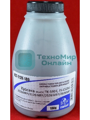 Тонер Kyocera TK-590K, FS-C5250/2026MFP/2126MFP/2526MFP/2626MF Black (фл. 180г) 7K B&W Standart (Tomoegawa) фас России
