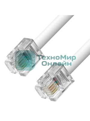 Телефонный шнур Greenconnect удлинитель для аппарата 5.0m GCR-TP6P4C-5.0m, 6P4C (джек 6p4c - jack 6p4c) белый Greenconnect Телефонный шнур удлинитель для аппарата 5.0m GCR-TP6P4C-5.0m, 6P4C (джек 6p4c - jack 6p4c) белый
