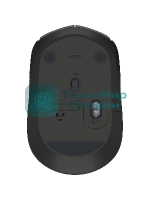 Мышь беспроводная Logitech M170 черный/темно-серый, 1000 dpi, радиоканал, USB, кнопки - 3