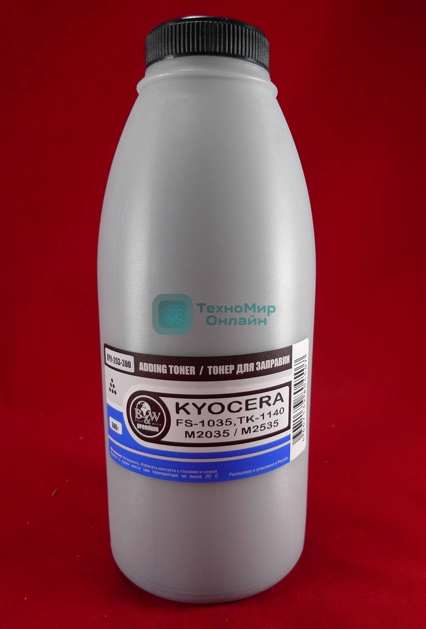 Тонер Kyocera TK-1140, FS-1035/1135MFP, M2035/M2535 (фл. 300г) B&W Premium (Tomoegawa) фас Россия