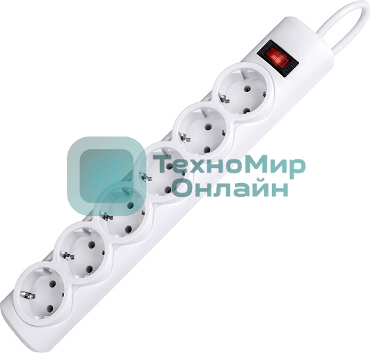 Сетевой фильтр Defender DFS 151 1,8 м, белый, 6 розеток