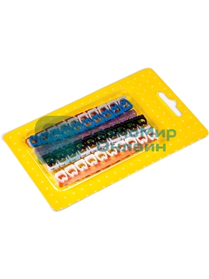 Набор цветных маркировочных кабельных клипс с цифрами, для кабелей диаметром до 5.5 мм