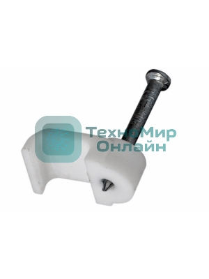 Крепеж кабеля плоский Rexant 8 х 3 мм, белый (упак. 50 шт)