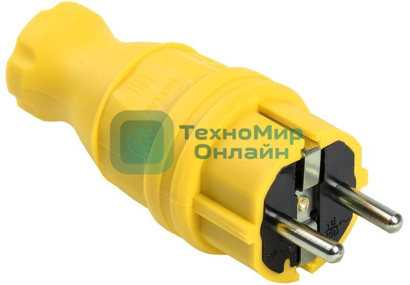 Вилка прямая ОМЕГА ВБп3-1-0м IP44 каучук жел. IEK PKR01-016-2-K05