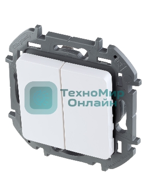 Выключатель 2-клавишный 10AX 250 В белый