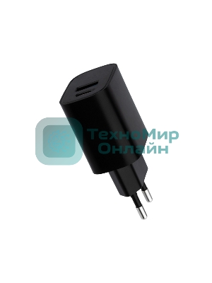 Сетевое зарядное устройство Rexant USB + Type-C, 5V, 2.4 A, черный