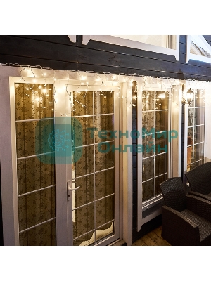 Гирлянда Neon-night Айсикл (Бахрома) светодиодная 5х0,7 м, 152 LED, белый провод каучук, теплое белое свечение