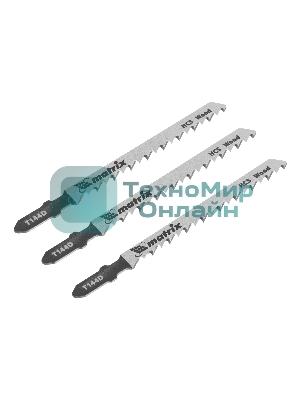 Полотна для электролобзика Matrix по дереву, 3 шт. T144D, 75 х 4мм, HCS