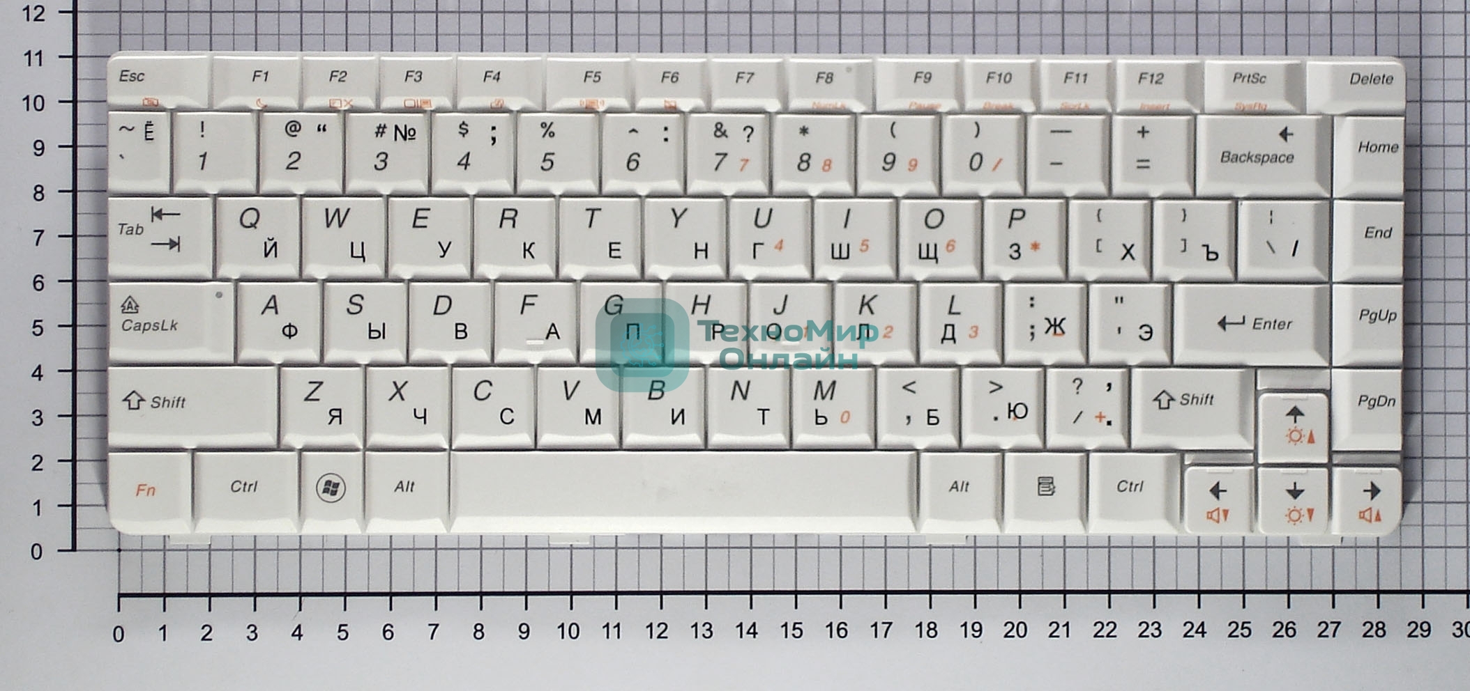 Клавиатура для ноутбука Lenovo IdeaPad U450 E45 белый