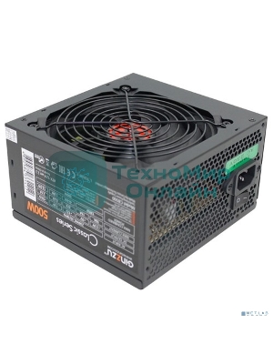 Блок питания Ginzzu CB500 12CM черный,24+4p,PCI-E, 4*SATA, 3*IDE,оплетка MB, кабель питания