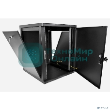 Шкаф телекоммуникационный ЦМО настенный разборный 12U (600 x 650) съемные стенки, дверь металл, черный (ШРН-М-12.650.1-9005)