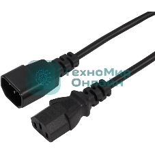 Шнур сетевой Rexant IEC 320 C13 – IEC 320 C14 3x0,75мм², 3м