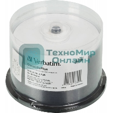 Диск DVD-R Verbatim 4.7Gb 16x Cake Box (50шт) Printable (43755)
