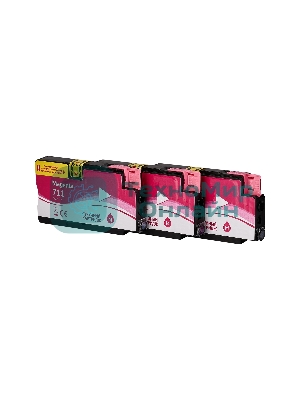 Набор струйных картриджей Sakura CZ135A (№711 Magenta 3-pack) для HP, пурпурный, 26 мл.