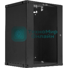 Шкаф настенный Next, 18U 550x600, стеклянная дверь, черный