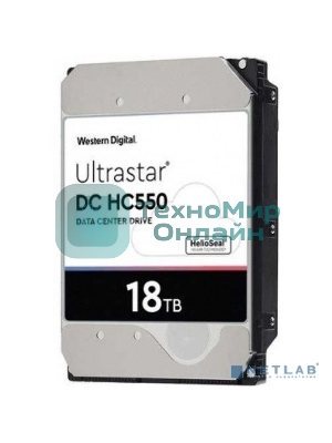 Жесткий диск Western Digital Original SATA-III 18Tb 0F38459 WUH721818ALE6L4 Ultrastar DC HC550 (7200rpm) 512Mb 3.5