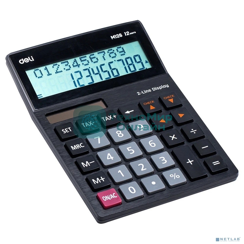 Калькулятор настольный Deli EM126 черный 12-разр.