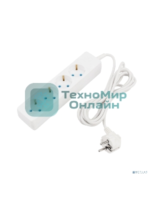 Удлинитель PROconnect 4 гнезда, 3 м, 3х0.75 мм², с/з, белый