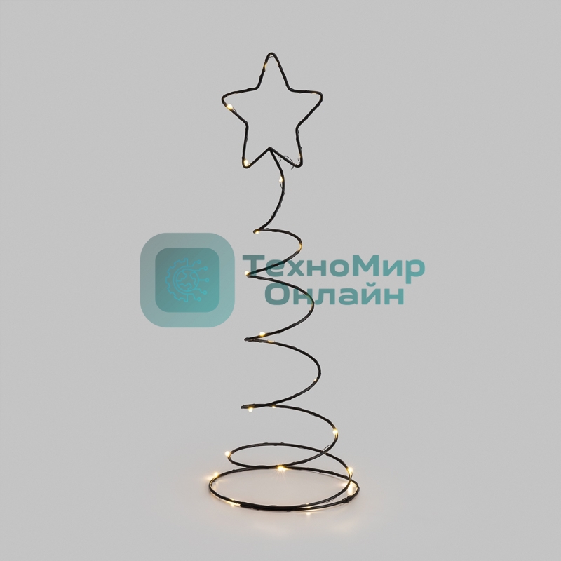 Металлическая 3D-фигура Neon-night Елочка 45 см, цвет свечения теплый белый, питание 3хАА (не в комплекте)