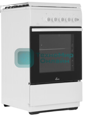 Плита Газовая Flama N FG 24239 W белый (стеклянная крышка) реш.чугун
