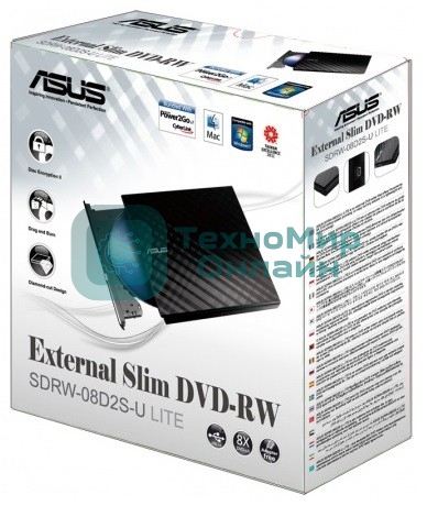 Оптический привод внешний DVD-RW Asus SDRW-08D2S-U белый USB внешний RTL