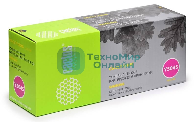 Картридж лазерный Cactus CS-CLT-Y504S желтый (1800 стр.) для Samsung CLP 415N/CLX 4195FW/4195FN