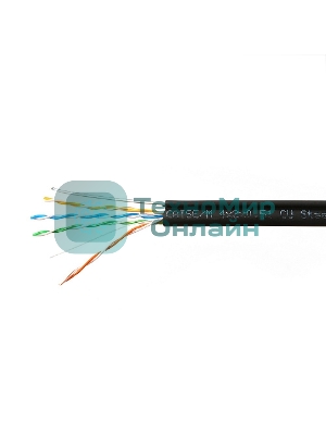Кабель SkyNet Premium UTP outdoor 4x2x0,51 на тросу, медный, FLUKE TEST, кат.5e, однож., 305 м, на катушке, черный