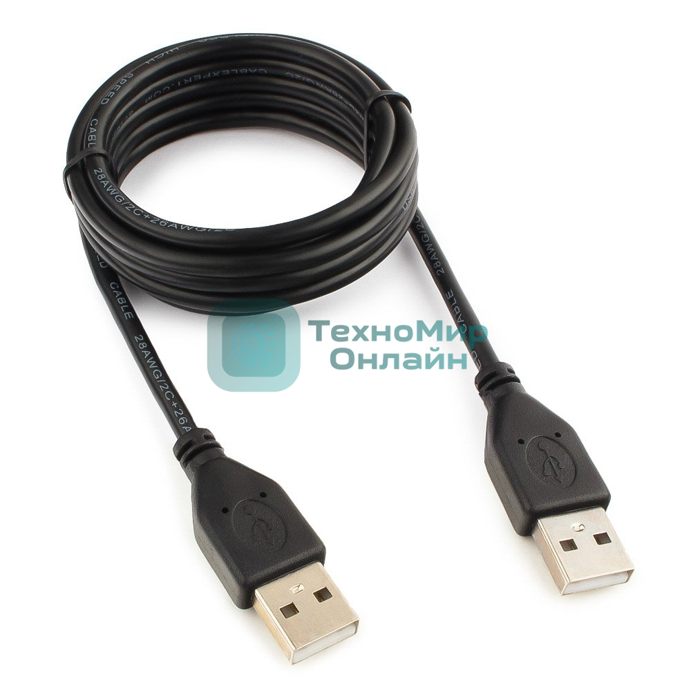 Кабель USB2.0 Pro Cablexpert CCP-USB2-AMAM-6, AM/AM, 1.8м, экран, черный, пакет