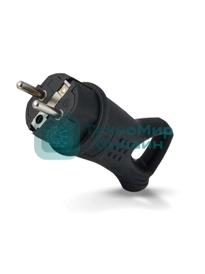 Вилка угловая с ушком c заземлением каучук 16А 250В IP44 (0003) UNIVersal
