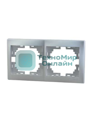 Рамка 2-м Мира горизонт. метал. сер. Lezard 701-1000-147