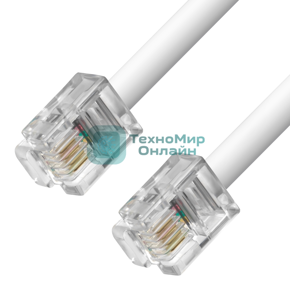 Телефонный шнур Greenconnect удлинитель для аппарата 3.0m GCR-TP6P4C-3.0m, 6P4C (джек 6p4c - jack 6p4c) белый Greenconnect Телефонный шнур удлинитель для аппарата 3.0m GCR-TP6P4C-3.0m, 6P4C (джек 6p4c - jack 6p4c) белый
