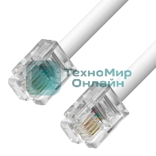 Телефонный шнур Greenconnect удлинитель для аппарата 3.0m GCR-TP6P4C-3.0m, 6P4C (джек 6p4c - jack 6p4c) белый Greenconnect Телефонный шнур удлинитель для аппарата 3.0m GCR-TP6P4C-3.0m, 6P4C (джек 6p4c - jack 6p4c) белый