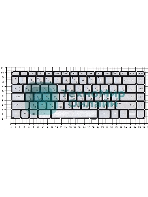 Клавиатура для ноутбука HP 14-AB 14-AL серебристая с подсветкой