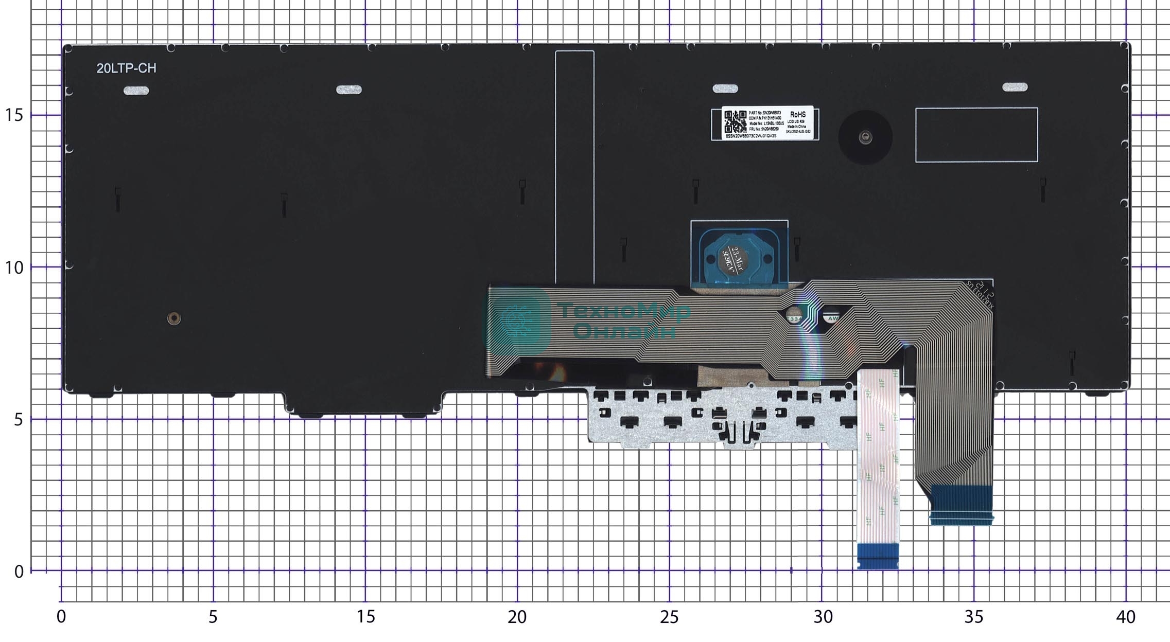 Клавиатура для ноутбука Lenovo Thinkpad T15p P15v черная