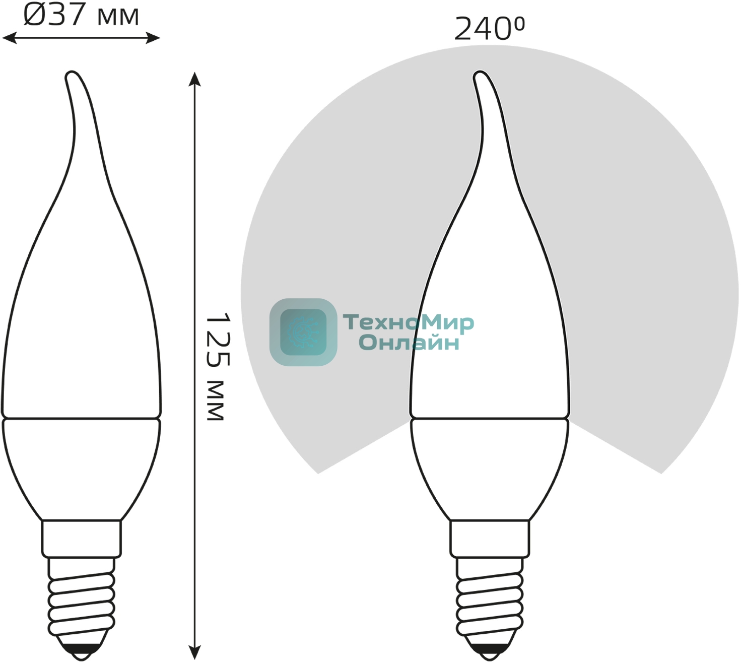 Лампа светодиодная Gauss Elementary 6Вт цок.: E14 свеча 220B св. свеч. бел. теп. (упак.: 10 шт)
