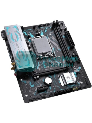 Материнская плата Maxsun MS-B760M GAMING WIFI GANK V2, LGA 1700, Intel B760, 2xDDR5, 4xSATA, 1xM.2, 1xPCIe 4.0 x16, 1xPCIe 3.0 x4, 1xHDMI, 1xVGA, 1x1Gb LAN, 2xUSB 3.2 Gen 2, 4xUSB 2.0, Bluetooth, Wi-Fi 802.11ax, 7.1, Micro-ATX