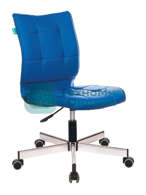 Кресло Бюрократ CH-330M/OR-03 синий, экокожа, 120 кг, механизм качания, без подлокотников