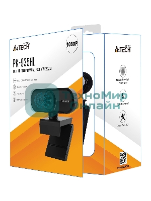 Веб-камера A4Tech PK-935HL 1920x1080, 30 кадр/с, USB Type-A, микрофон, ручная фокусировка, универсальное крепление