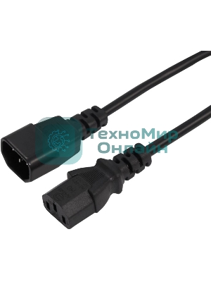 Шнур сетевой Rexant IEC 320 C13 – IEC 320 C14 3x1,0мм², длина 1,2м