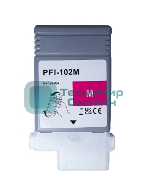 Картридж струйный Sakura 0897B001 (PFI-102M) для Canon, пурпурный, 130 мл.