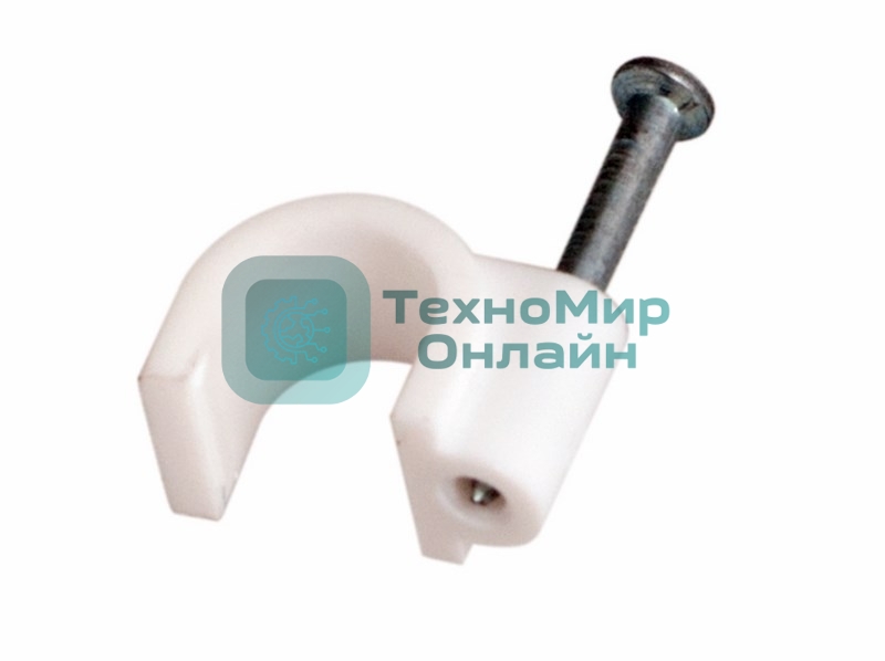 Крепеж кабеля круглый Rexant 8 мм, белый (упак. 50 шт)